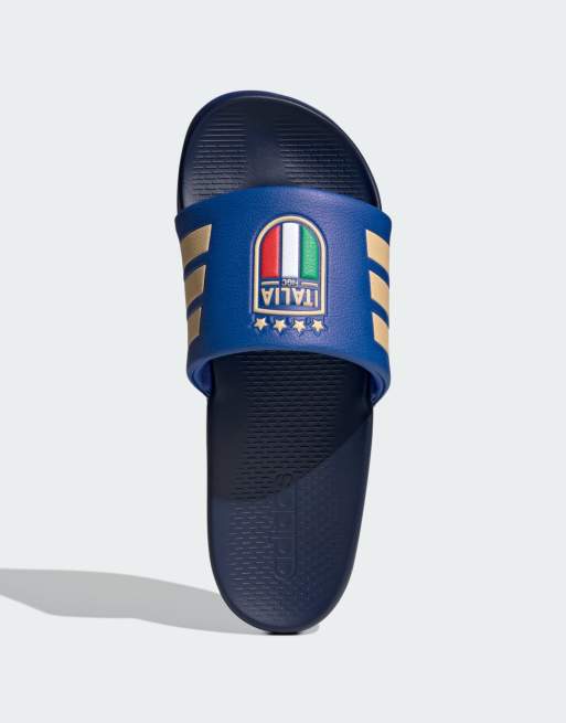 adidas Performance - Adilette Comfort 2.0 Italy - Sliders blu acceso/bianco/nuvola, 2 di 4