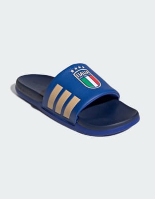  Adilette comfort 2.0 italy slides in bold blue / white / cloud