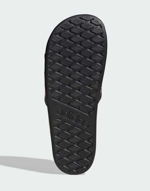 adidas Performance - Adilette Comfort 2.0 - Jamaïque - Claquettes - Noir/rubis pur, 4 de 4