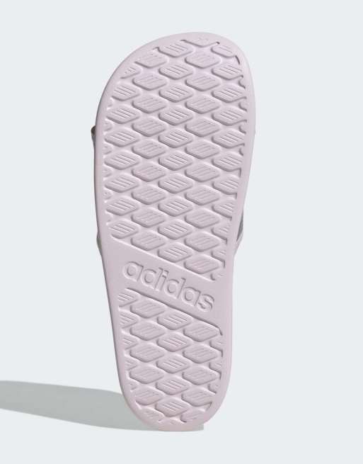 adidas performance – Adilette Comfort 2.0 – Rosa/silvermetallic tofflor, 4 av 4