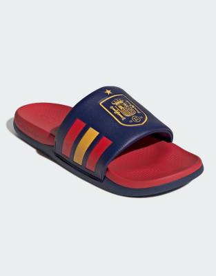  Adilette comfort 2.0 spain slides in dark blue / vivid red / crew