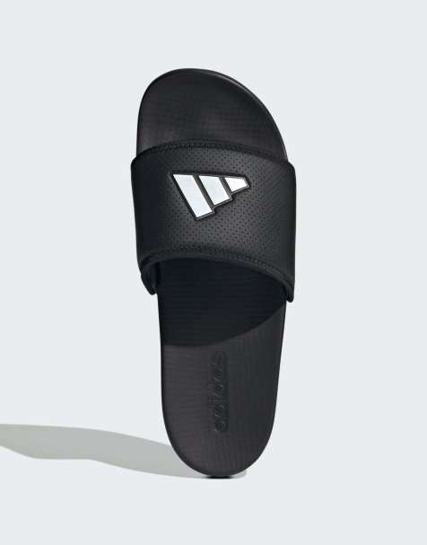 adidas Performance – Adilette Comfort – Slider in Schwarz und Weiß - view 1