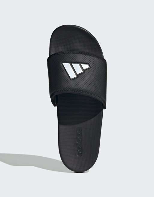 adidas Performance – Adilette Comfort – Slider in Schwarz und Weiß