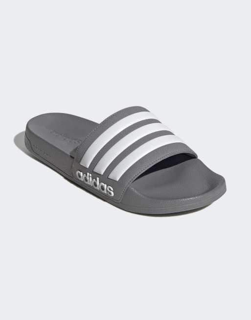 adidas Performance - Adilette Shower - Grå/hvide sliders, 3 af 3