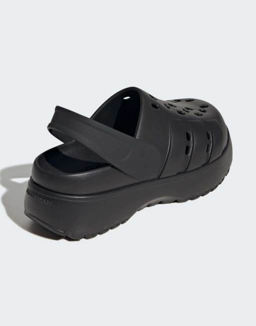 adidas performance - Adilette - Zoccoli con plateau nero core, 4 di 4