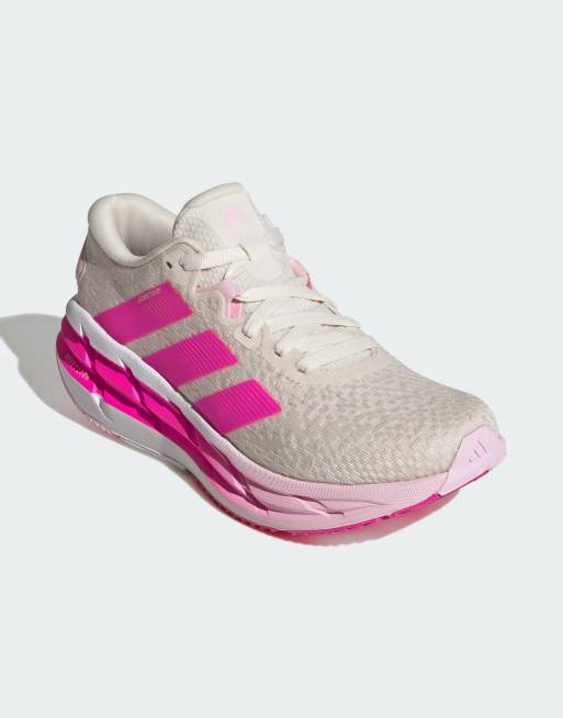 adidas performance - Adistar 4 - Chaussures de course - Blanc et rose ...