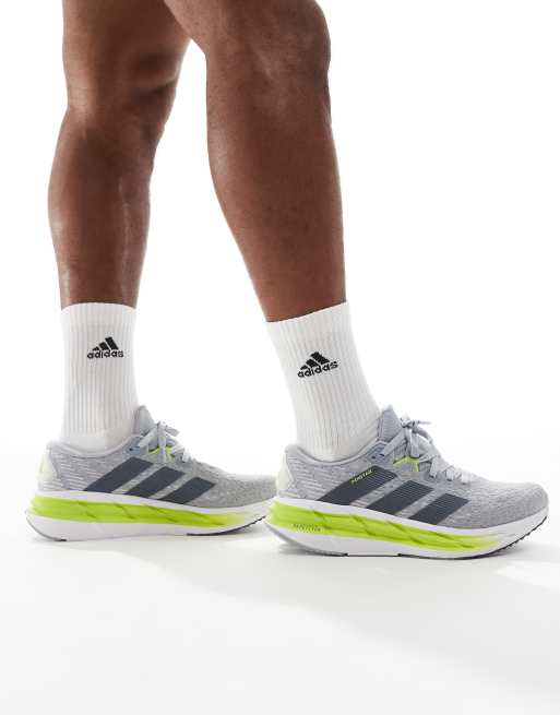 adidas performance Adistar 4 running shoes in halo silver / onix / solar sli
