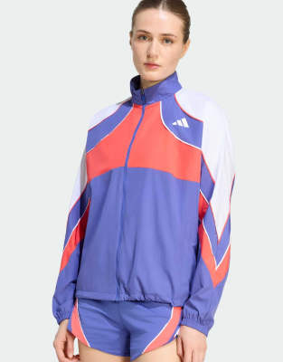 Adidas Donna Bleu Giacca Da Adizero Archive - Immagine 3