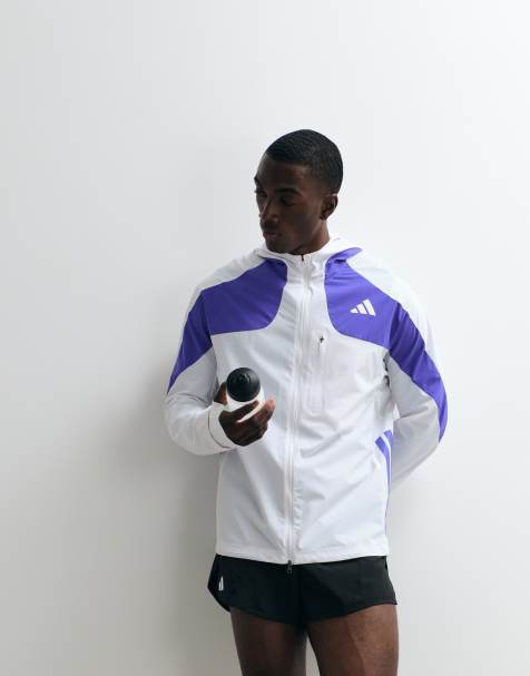adidas Performance – Adizero – Biało-fioletowa kurtka do biegania - view 1