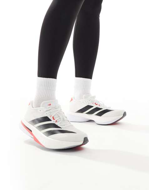 adidas performance Adizero boston 13 eqt shoes in cloud white / core black / luc - view 1