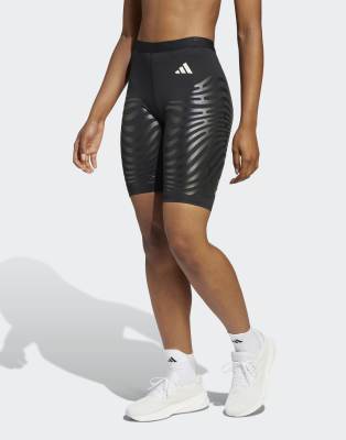 adidas Performance - Adizero Control - Kurze Lauf-Leggings in Schwarz