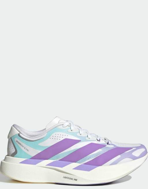 adidas performance Adizero EVO SL EXO sneakers i vitt, lila och turkos, 5 av 5