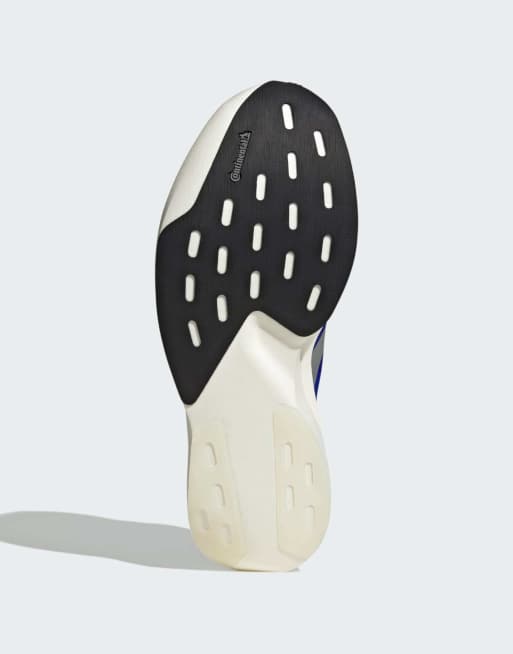 adidas performance Adizero Evo SL shoes in lucid blue / silver metallic / lucid lemon, 5 of 5