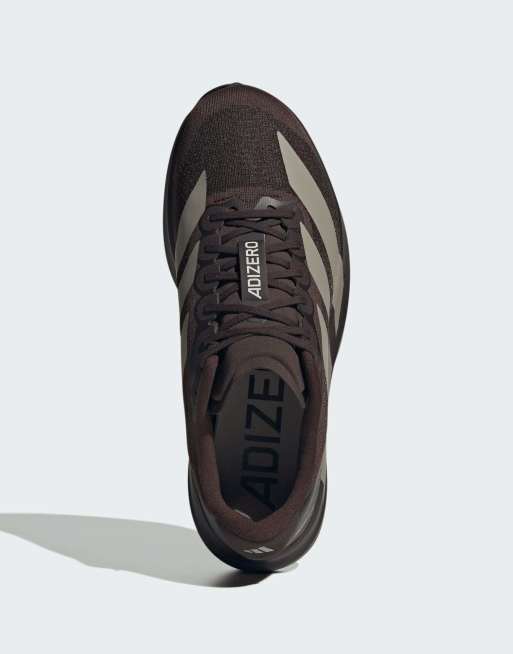 adidas Performance Adizero EVO SL trainers in dark brown and beige, 2 of 5