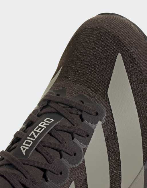 adidas Performance Adizero EVO SL trainers in dark brown and beige, 4 of 5