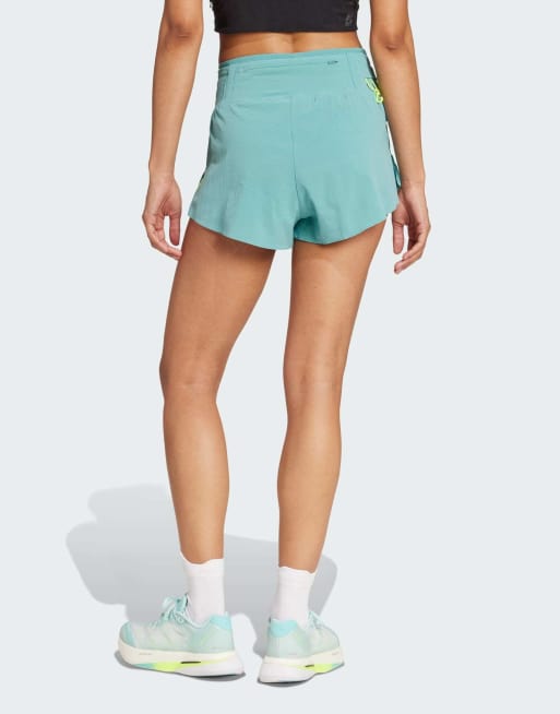 adidas Performance - Adizero - Hardloopshort met gelzakje in poeder blauwgroen, 2 van 5