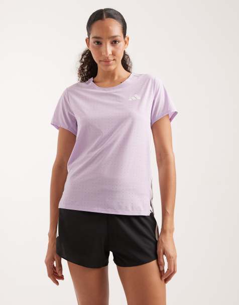 adidas performance - Adizero - Hardlopen - T-shirt in zacht pruimpaars - view 1