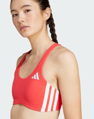 adidas Performance - Adizero - Lauf-BH in Semi Lucid Red mit mittlerer Stützkraft-Rot