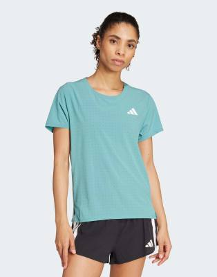adidas Performance - Adizero - Lauf-T-Shirt in Powder Teal-Blau