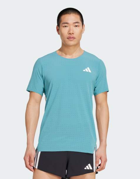 adidas Performance - Adizero - Løbe-T-shirt i bleg blågrøn - view 1