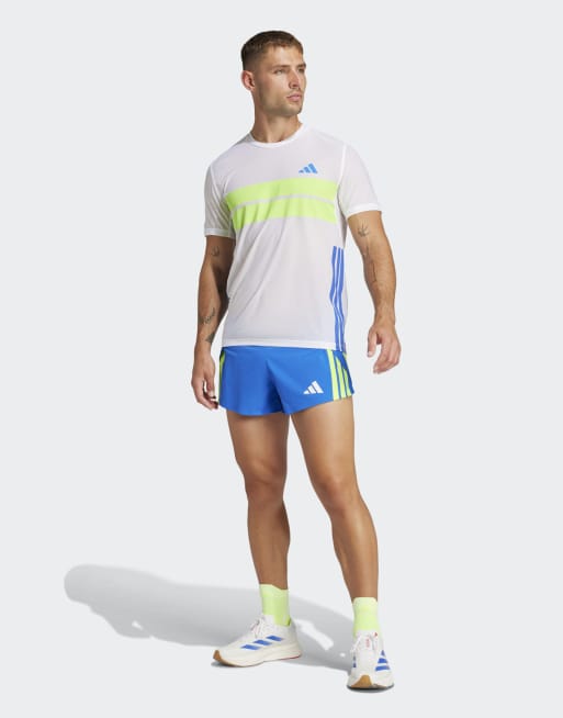 adidas Performance – Adizero Retro – Biało-cytrynowa koszulka do biegania, 4 z 4