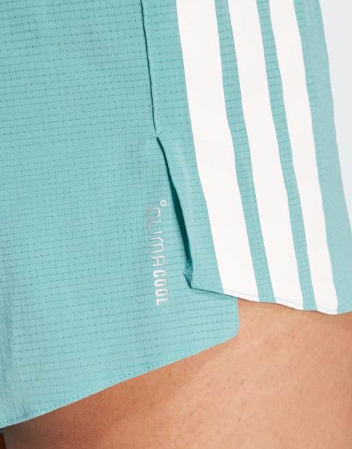 adidas performance Adizero running gel pocket shorts in powder teal, 5 of 5