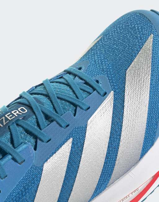 adidas performance Adizero SL 2 shoes in silver metallic, red and blue, 5 of 5