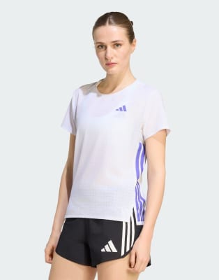 Adidas Donna Blanc Maglia Da Adizero - Immagine 5