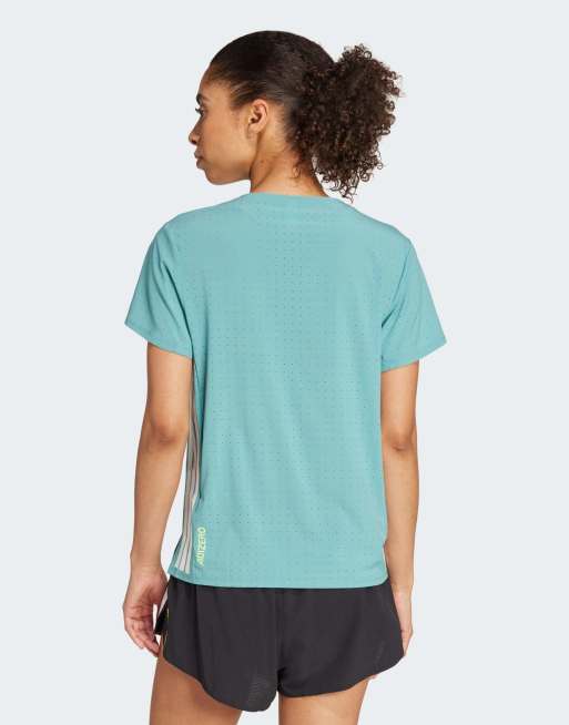 adidas Performance - Adizero - T-shirt da corsa verde-azzurro polvere, 2 di 4