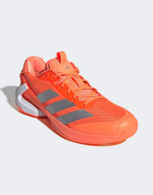 Performance - Adizero Ubersonic 5 - Tennisschuhe in Weiß und Schwarz-Orange Orange 47 1/3