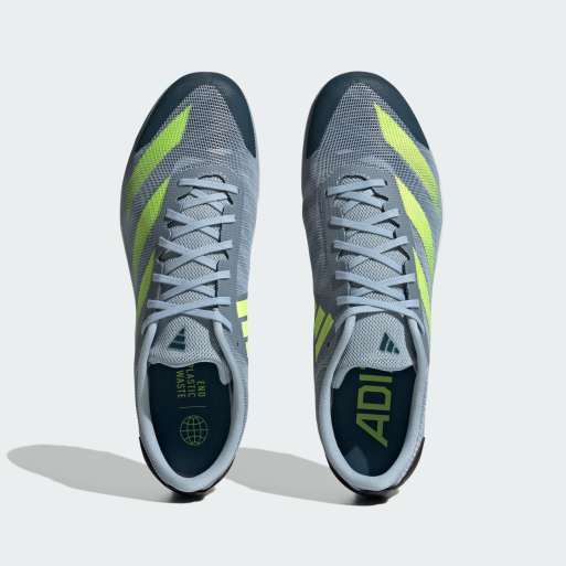 adidas Performance - Adizero XCS - Blå træningssko med detaljer i neon-citrongul, 3 af 4