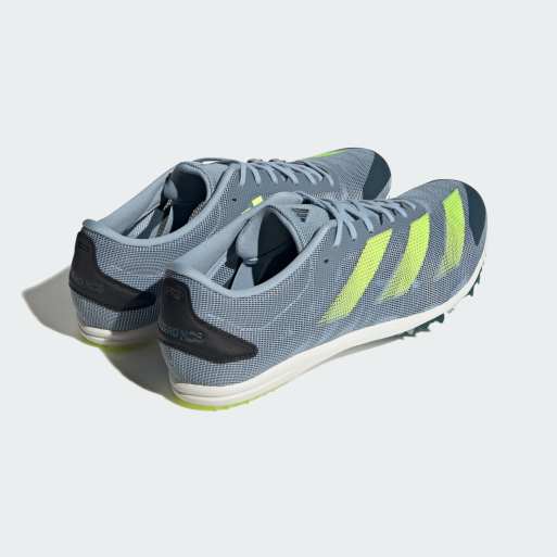 adidas Performance - Adizero XCS - Blå træningssko med detaljer i neon-citrongul, 4 af 4
