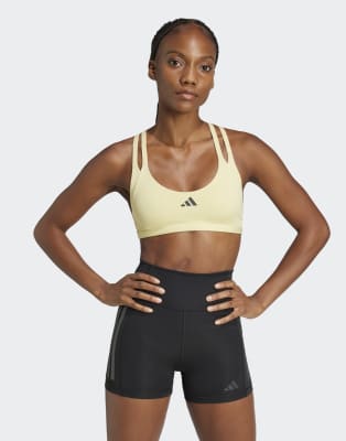 adidas Performance - Aeroimpact Luxe Training - Sport-BH in Pudergelb mit leichter Stützfunktion
