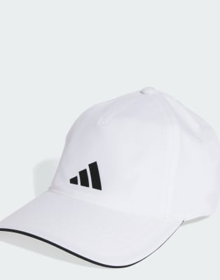 adidas performance adidas performance Aeroready b-ball cap in white / black / black