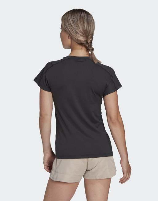 adidas Performance – Aeroready – Train Essentials – Svart t-shirt med v-ringning och minimal logga, 3 av 4