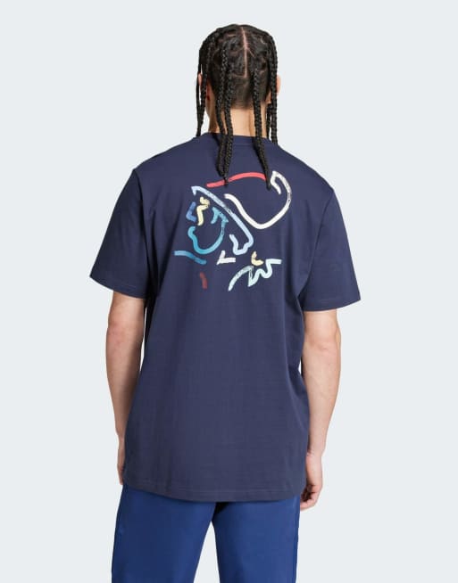 adidas Performance – Ajax Amsterdam – Granatowy T-shirt z grafiką