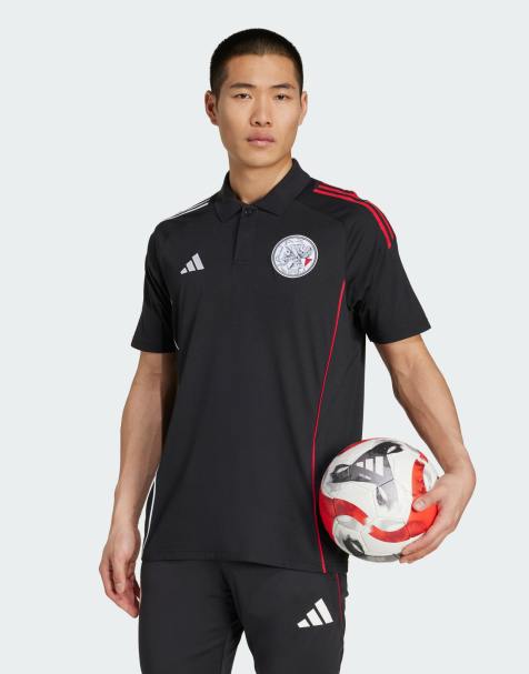 adidas performance Ajax amsterdam tiro 25 competition polo shirt in black / white / bold red