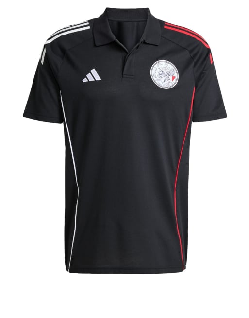 adidas performance Ajax Amsterdam Tiro 25 competition polo shirt in black / white / bold red, 5 of 5