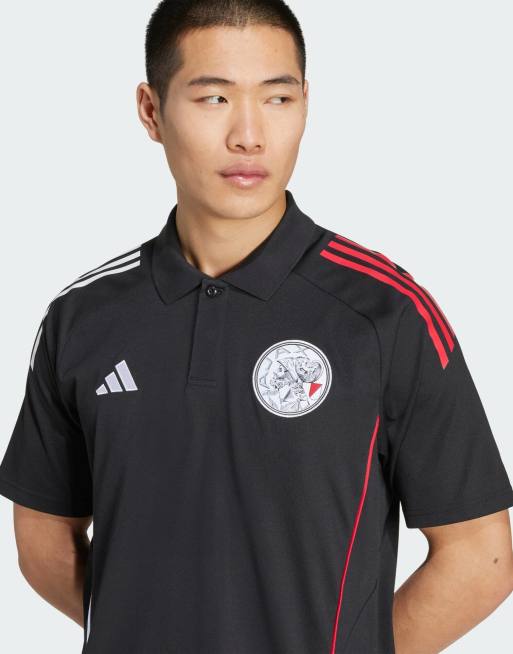 adidas Performance – Ajax Amsterdam Tiro 25 Competition – Polohemd in Schwarz/Weiß/Bold-Rot, 4 von 5