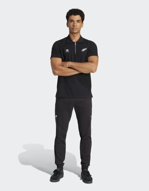adidas performance – All blacks Essentials – Czarne spodnie o waflowej strukturze