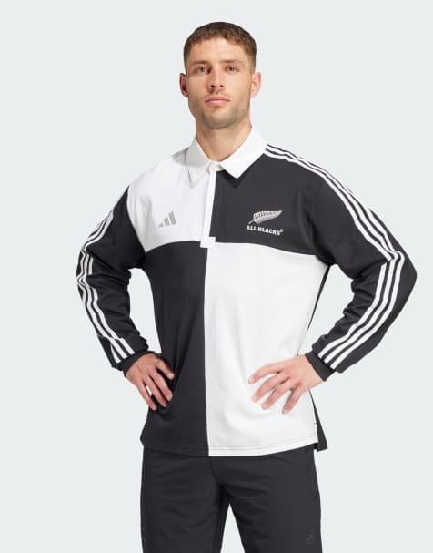 adidas Performance – All Blacks – Rugby-Culture-Trikot in All Black/Weiß - view 1
