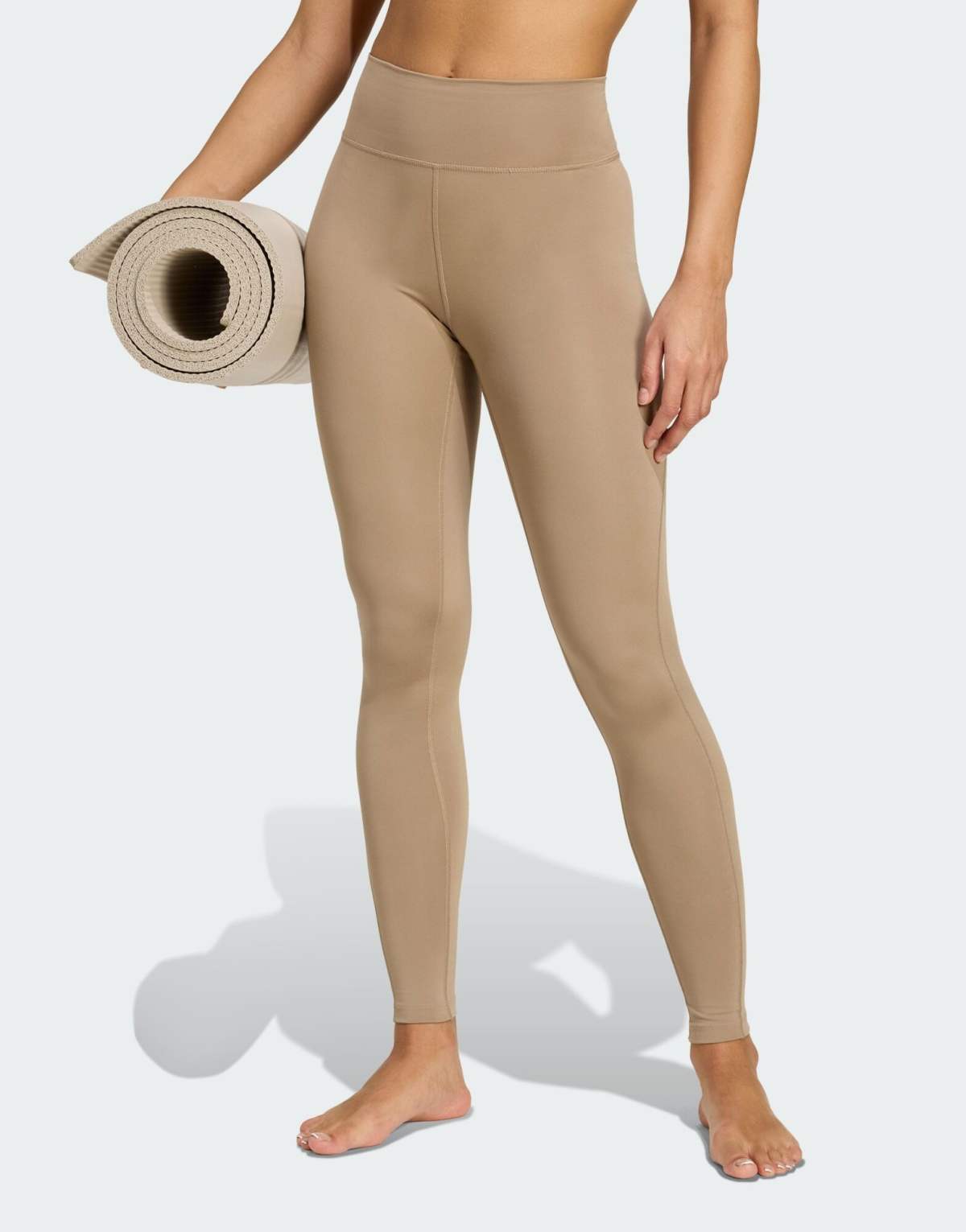 adidas performance All me essentials full-length leggings in chalky brown / chalky brown