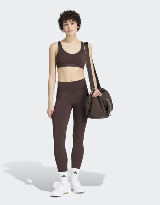 adidas performance – All Me Essentials – Lange, ausgestellte Leggings in Aurora Coffee, 2 von 4