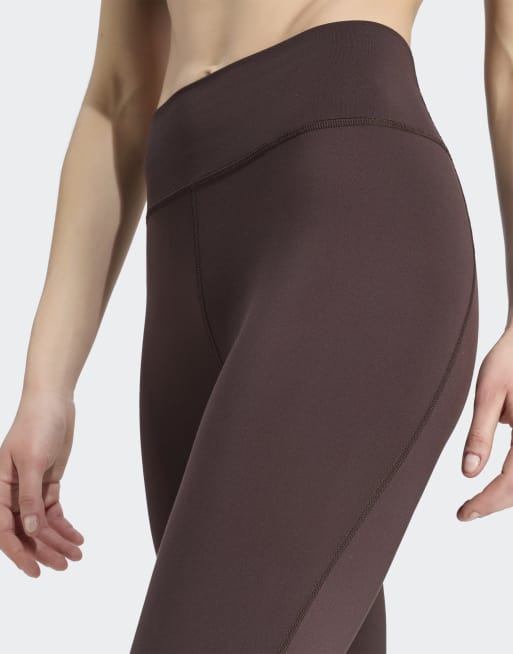 adidas performance – All Me Essentials – Lange, ausgestellte Leggings in Aurora Coffee, 3 von 4