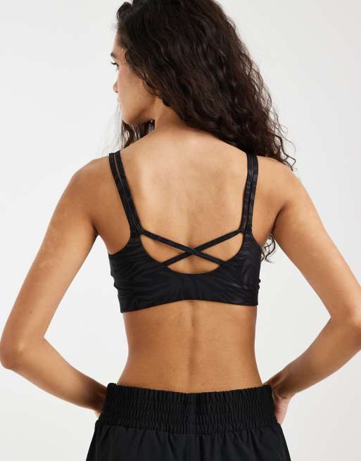adidas Performance - All Me Essentials - Sort BH med let støtte og grafik, 3 af 4