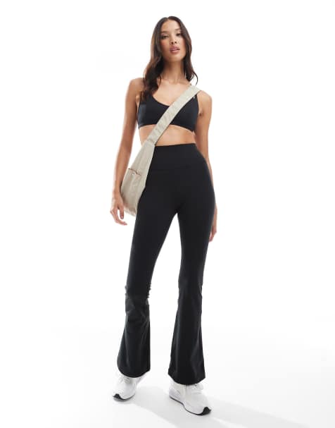 adidas performance All me flare leggings in black / black - view 1