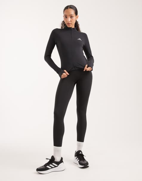 adidas Performance – All Me – Formende 7/8-Leggings in Schwarz/Schwarz - view 1