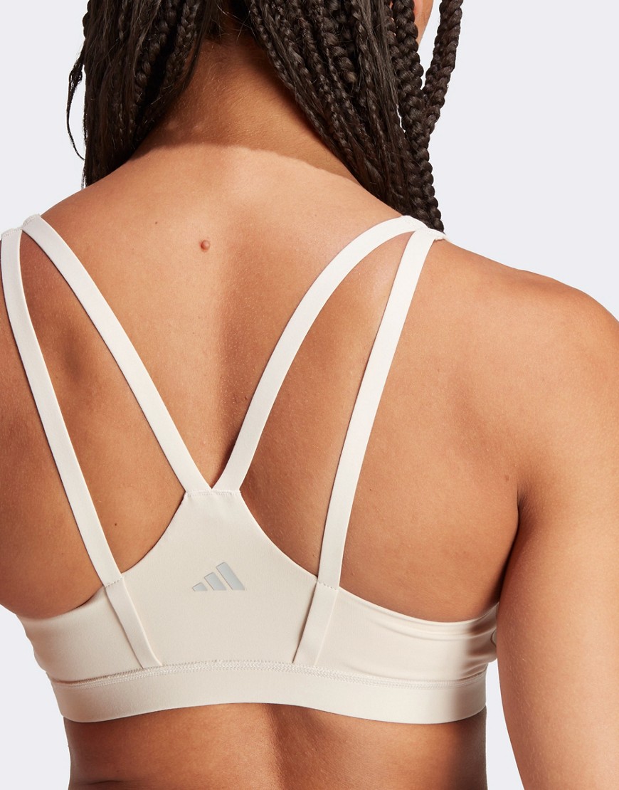 adidas Performance All Me medium-support sports bra in pink-Neutral
