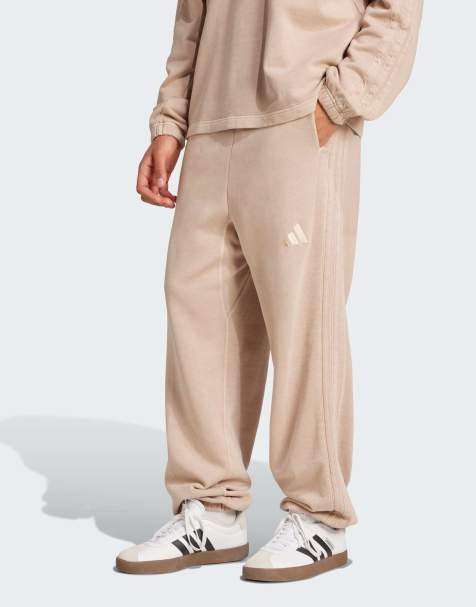 adidas performance All szn french terry washed loose pants in warm sandstone - view 1