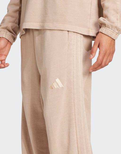 adidas Performance - All Szn - Pantaloni ampi in spugna color sabbia slavati, 3 di 5